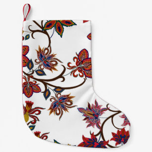 Oriental motives. Seamless pattern with beautiful Small Christmas Stocking