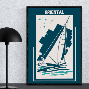Oriental North Carolina - Vintage Sailing Poster