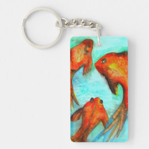 Oriental orange goldfish key ring