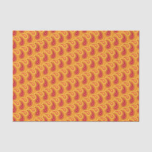 Oriental Orange Persian Paisley Pattern Tissue Paper