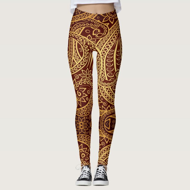 Oriental Ornament - Power Yoga Leggings (Front)