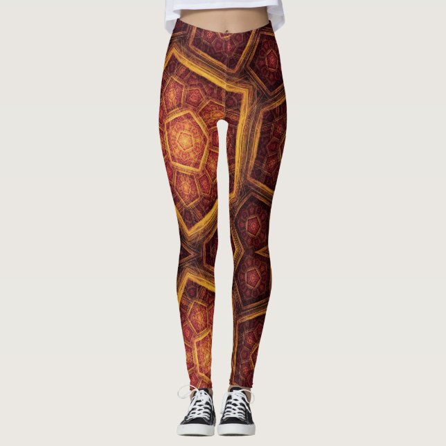 Oriental Ornament - Power Yoga Leggings (Front)