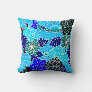 Oriental Paattern Pillow in Blue