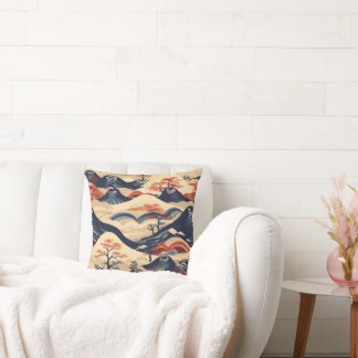 Oriental Painting Style Cushion