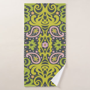 Oriental paisley ornament; decorative seamless flo bath towel