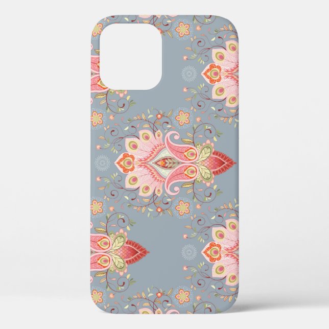 Oriental Paisley Peacock Feather Background Case-Mate iPhone Case (Back)