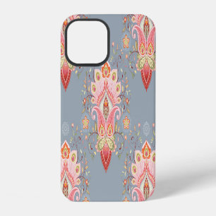 Oriental Paisley Peacock Feather Background iPhone 12 Case