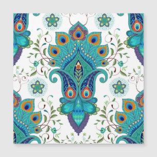 Oriental paisley, peacock feather pattern.
