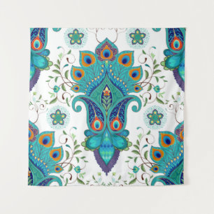 Oriental paisley, peacock feather pattern. tapestry