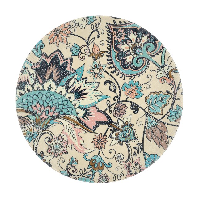 Oriental Paisley: Stylised Textile Elegance. Cutting Board (Front)