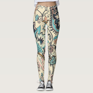 Oriental Paisley: Stylised Textile Elegance. Leggings