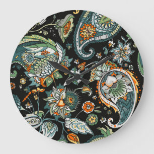 Oriental paisley: traditional Turkish motif. Large Clock