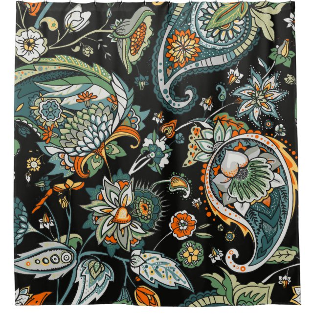 Oriental paisley: traditional Turkish motif. Shower Curtain (Front)