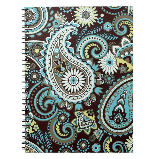 Oriental Paisley Vintage Seamless Pattern Notebook (Front)