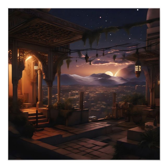 Oriental Palace Night View Photo Print (Front)