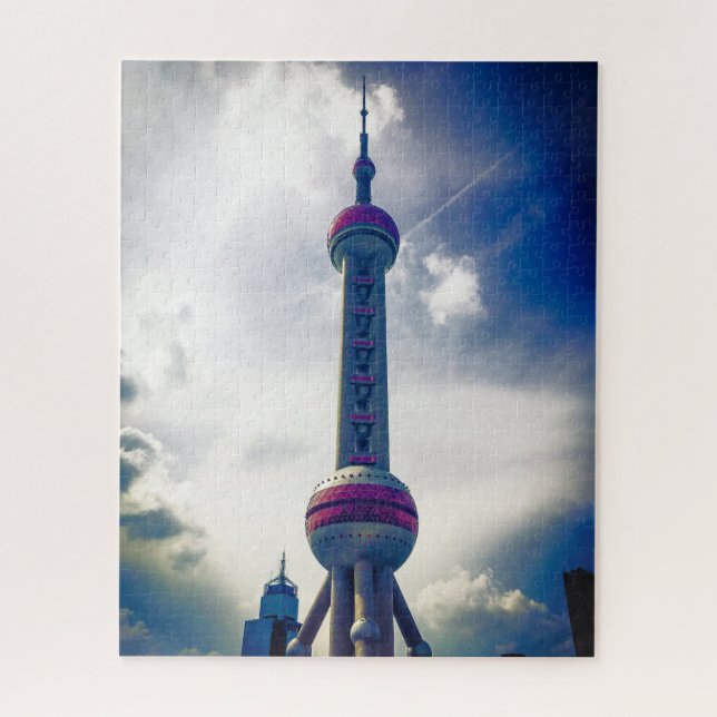 Oriental Pearl Tower - Shanghai China - 16x20 inch Jigsaw Puzzle (Vertical)