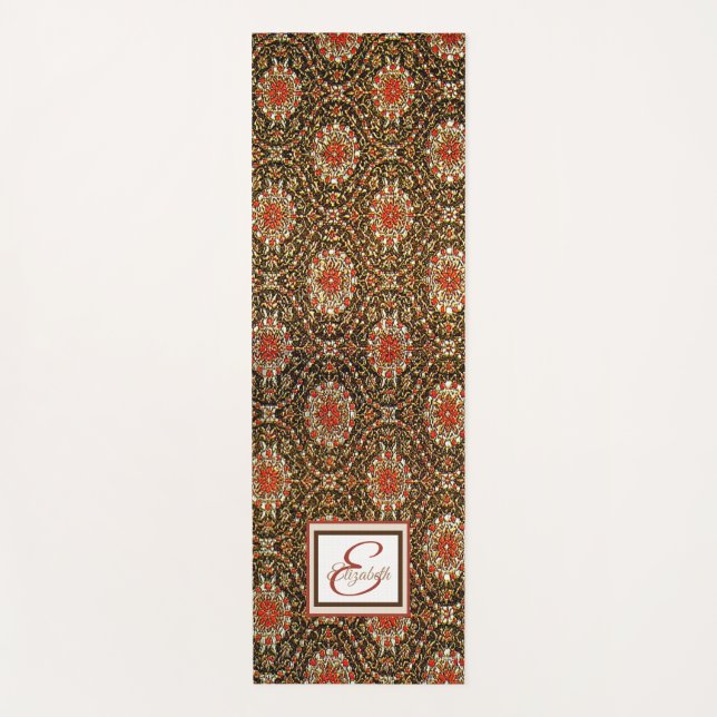Oriental, Persian Carpet Monogram- Personalised Yoga Mat (Front)