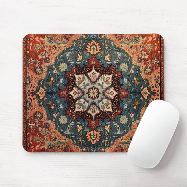 Oriental Persian Carpet Snowflake Mouse Mat (With Mouse)