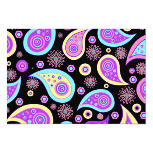 Oriental Persian Paisley - Blue Purple Pink Photo Print