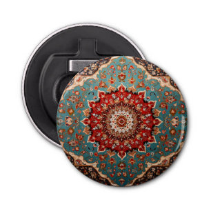 Oriental Persian Pattern Red Cream Blue Bottle Opener