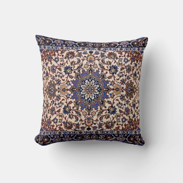 Oriental Persian Turkish Blue Rug Carpet Cushion (Front)