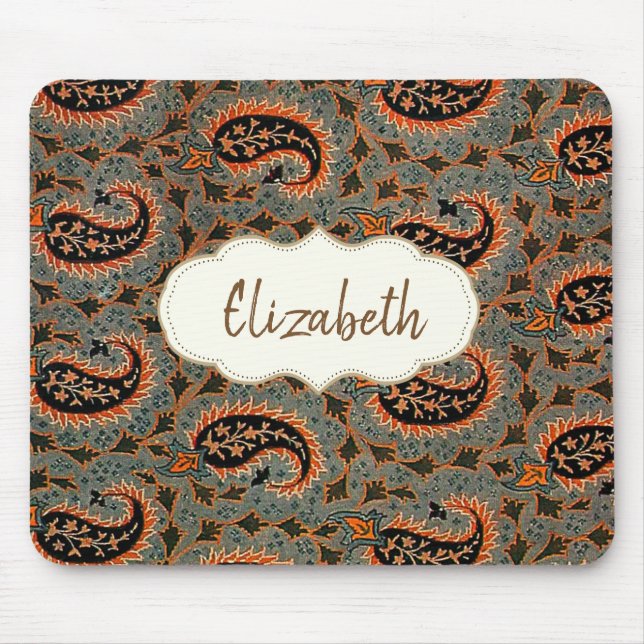 Oriental Persian , Turkish Paisley  -Personalised Mouse Mat (Front)