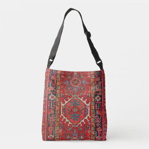 Oriental Persian , Turkish Pattern, Carpet, Red Crossbody Bag