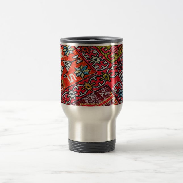 Oriental Persian , Turkish Pattern, Carpet Travel Mug (Center)