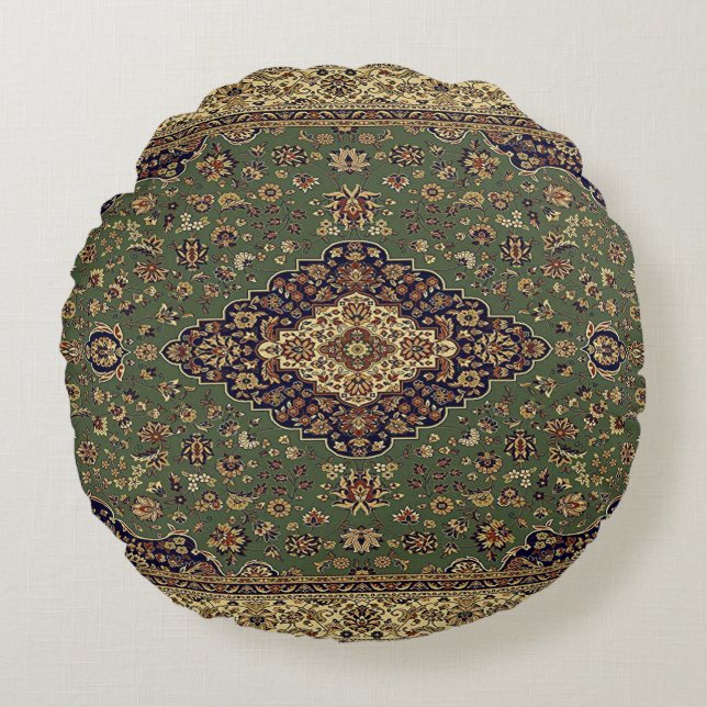 Oriental Persian Turkish Rug Round Cushion (Front)