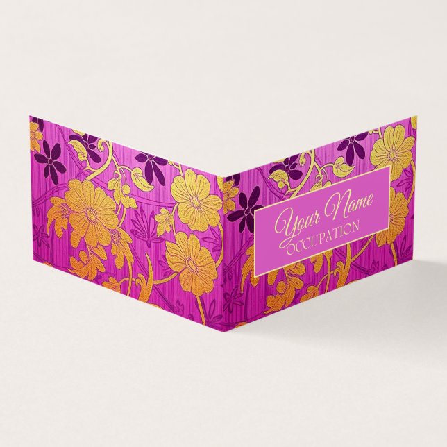 ORIENTAL Pink Golden Pattern - Business Card (Outside)