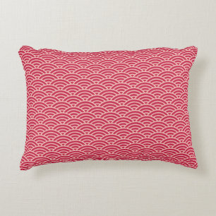 Oriental Pink Sakura Koinobori Fish Scale Pattern Decorative Cushion