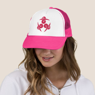 Oriental Pink Three Geese Japan Mon Art Trucker Hat
