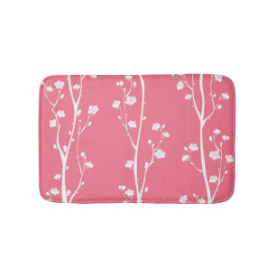 Oriental plum blossom pattern bath mat