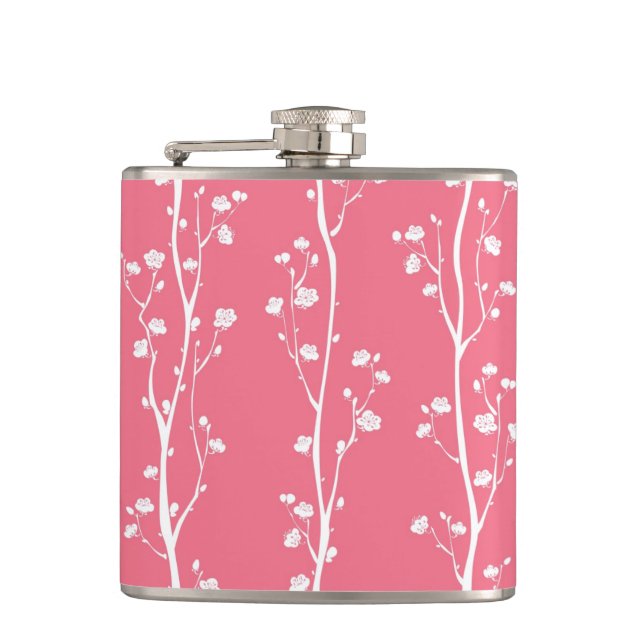 Oriental plum blossom pattern hip flask (Front)