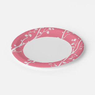 Oriental plum blossom pattern paper plate