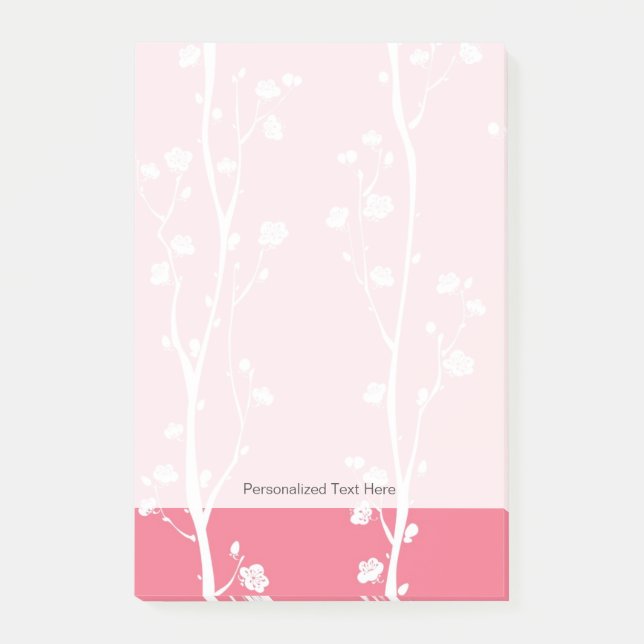 Oriental plum blossom pattern post-it notes (Front)