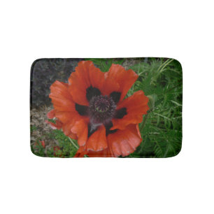 Oriental poppy bath mat
