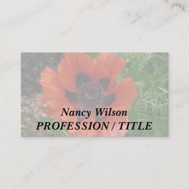 Oriental poppy  business card (Front)