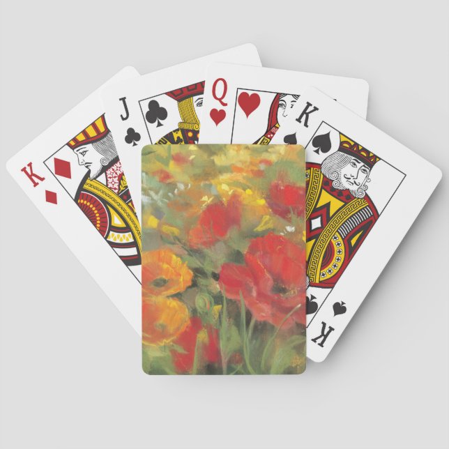 Oriental Poppy Field Playing Cards (Back)