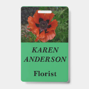 Oriental poppy ID badge