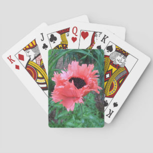 Oriental POPPY "Pink Ruffles" --- Playing Cards