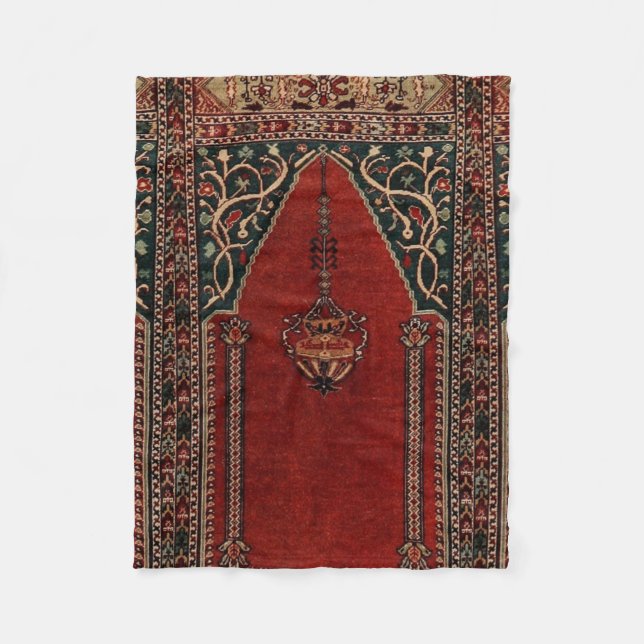 Oriental Prayer Rug design - Mosque motif Fleece Blanket (Front)