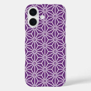 Oriental Purple Ayame Asanoha Japan Oriental Art iPhone 16 Case