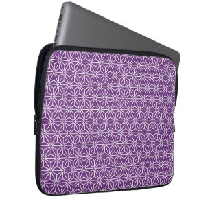 Oriental Purple Ayame Asanoha Japan Pattern Laptop Laptop Sleeve