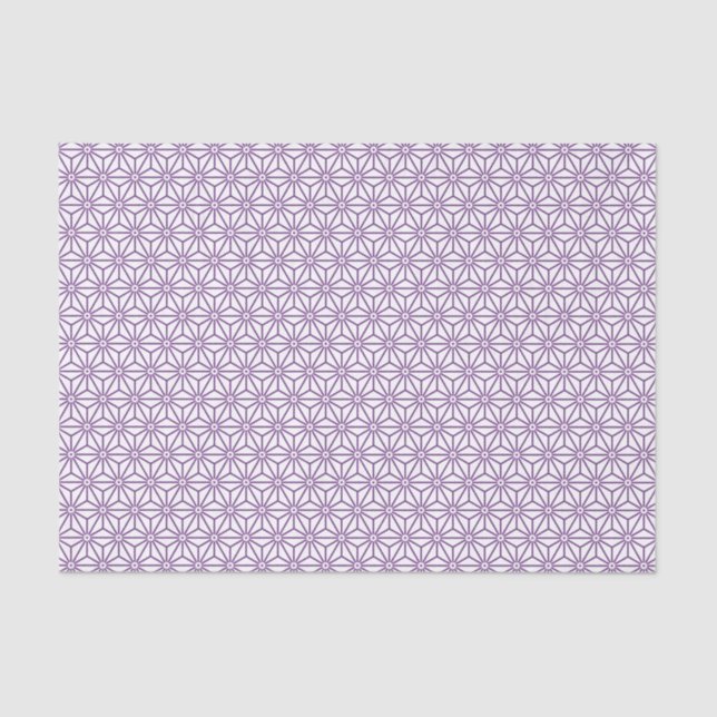 Oriental Purple Ayame Asanoha Japanese Oriental Tissue Paper (Front)