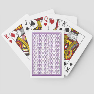 Oriental Purple White Ayame Japan Bishamon Pattern Playing Cards