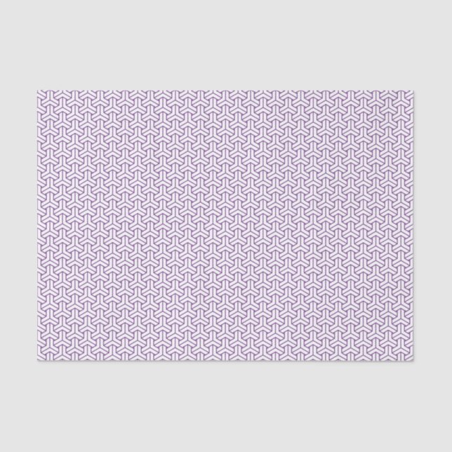 Oriental Purple White Ayame Japan Bishamon Pattern Tissue Paper (Front)