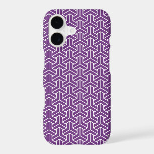 Oriental Purple White Japan Bishamon Pattern