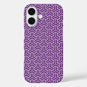 Oriental Purple White Japan Bishamon Pattern iPhone 16 Case
