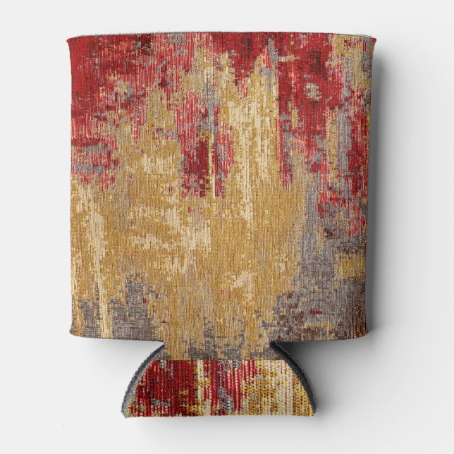 Oriental red-gold carpet texture. can cooler (Front)